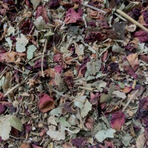 uplifting heart herbal tea blend for grief and heavy heart with linden, hawthorn berry, holy basil, rose petals, motherwort, oatstraw